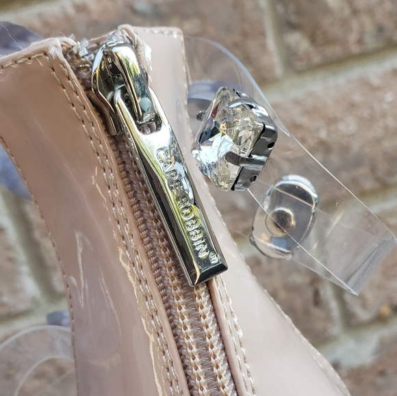 Nude Clear Rhinestone Strappy Heels Butterfly - Picture 6 of 7